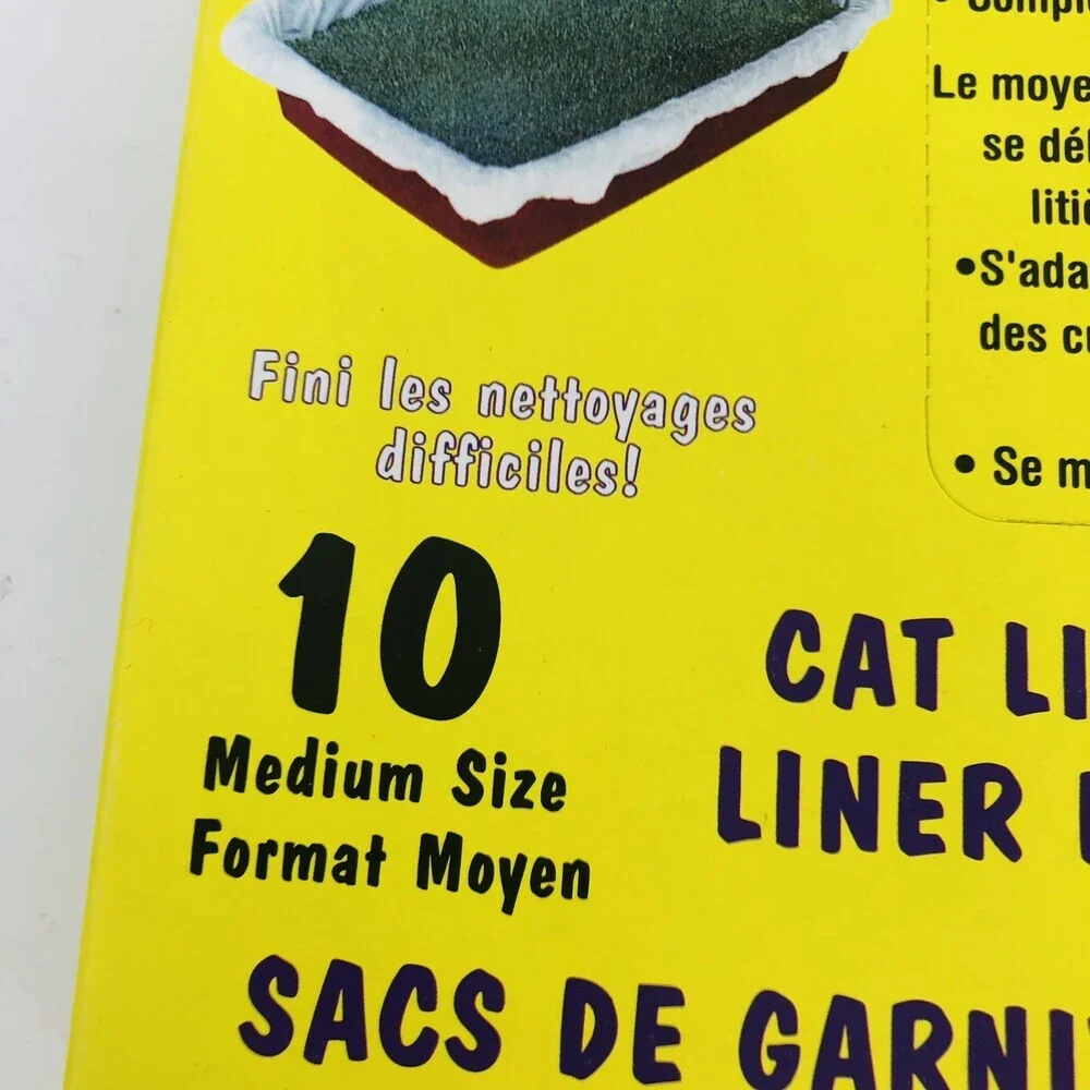 2 Pack PAWS Cat Litter Liner Bags 10 Ct. Each Medium Size Disposable ES 80786